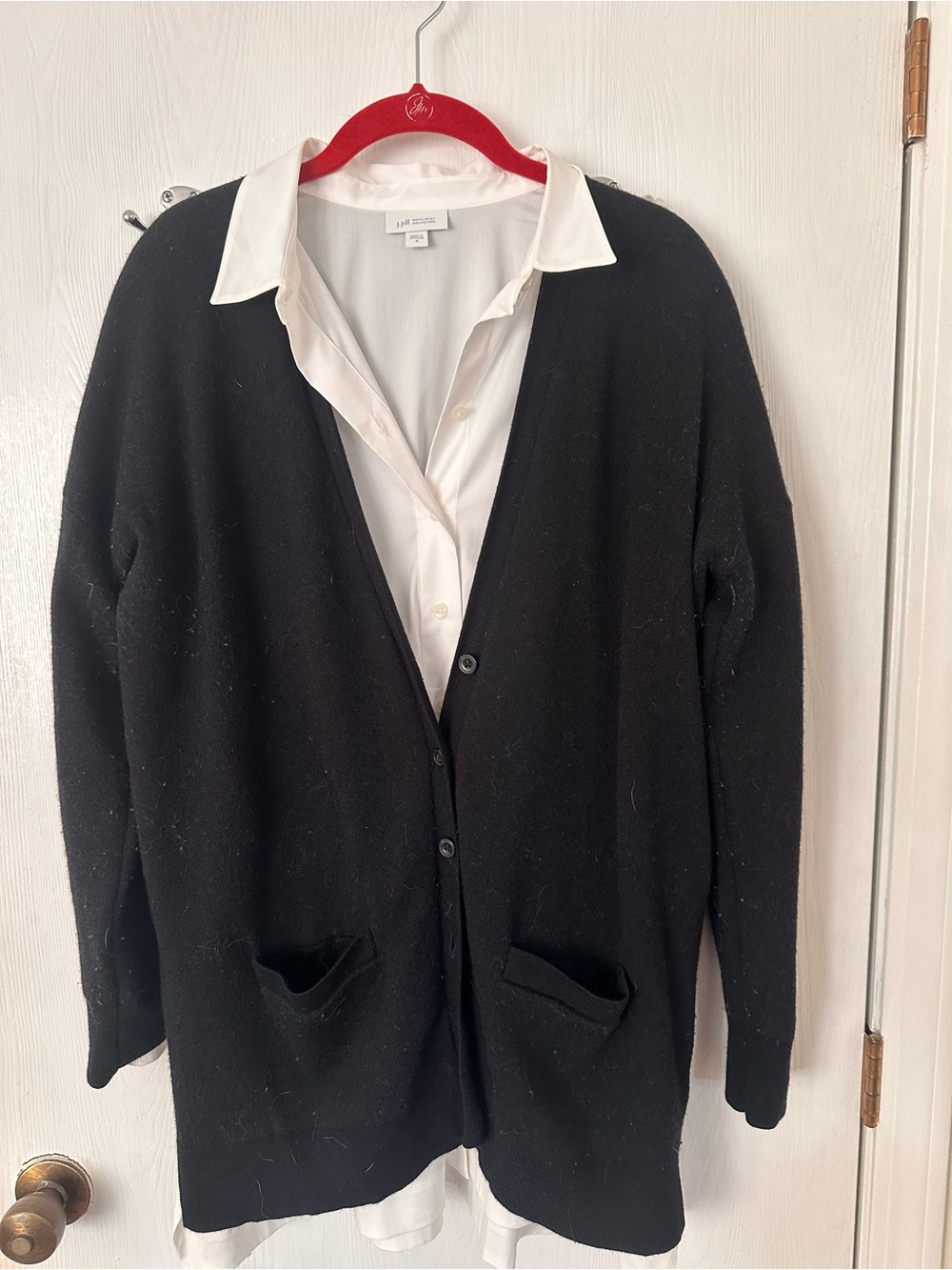 Vintage J Crew 91% Merino Wool Black Women's Button-Front Cardigan Sweater